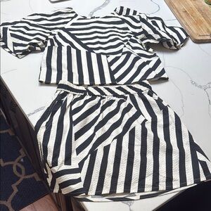Striped Black and White Mini Dress
